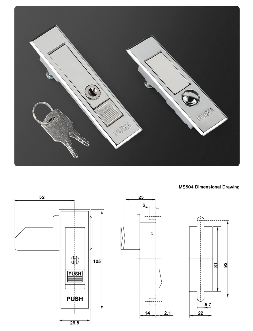 Cabinet Door Flat Snap Lock